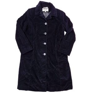 Vintage Bill Blass Womens‎ Corduroy Jacket Black Long Size 14